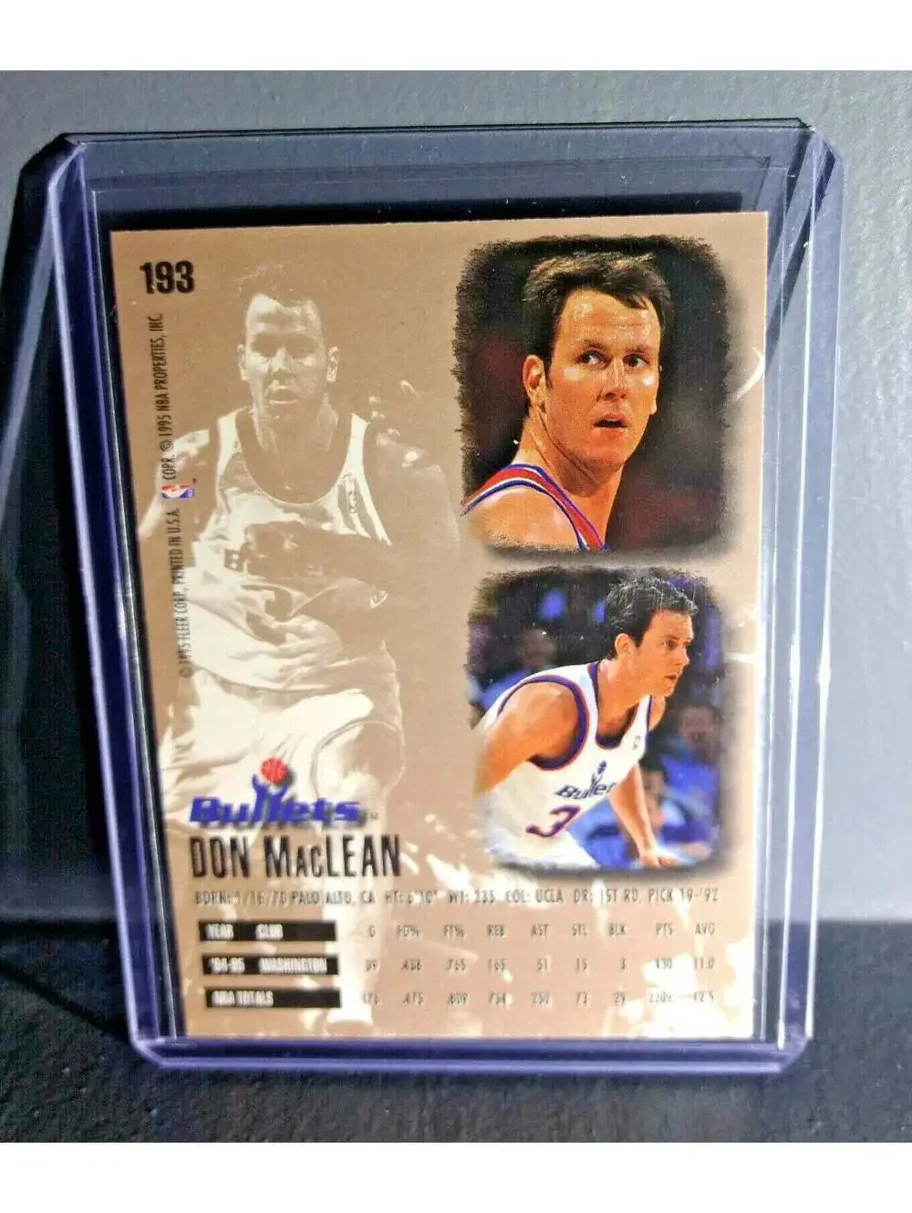 1995-96 Don MacLean Fleer Ultra #193 Basketball Card